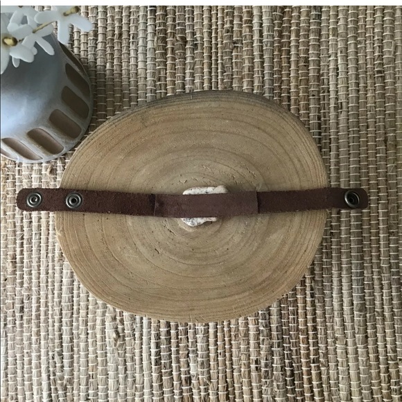 NEW 100% Leather Strap Bracelet Snap Mexico Boho Brown Ivory Festival Howlite - Picture 9 of 13